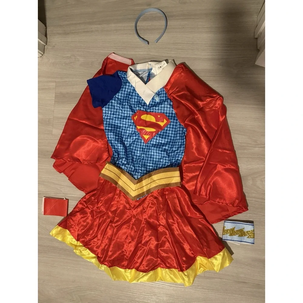 DC Super Hero Girls Supergirl Costume Dress Up Halloween Cosplay - Size 4-6